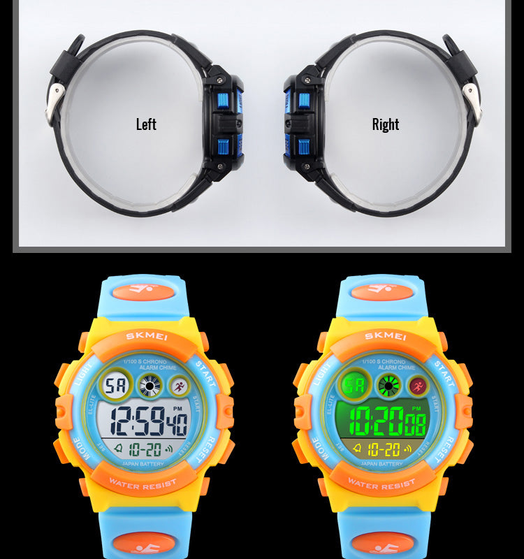 Boys Digital Sport Watch – Waterproof, LED Backlight, Stopwatch, Alarm, Fashion PU Strap (Ages 6+) (Copy)