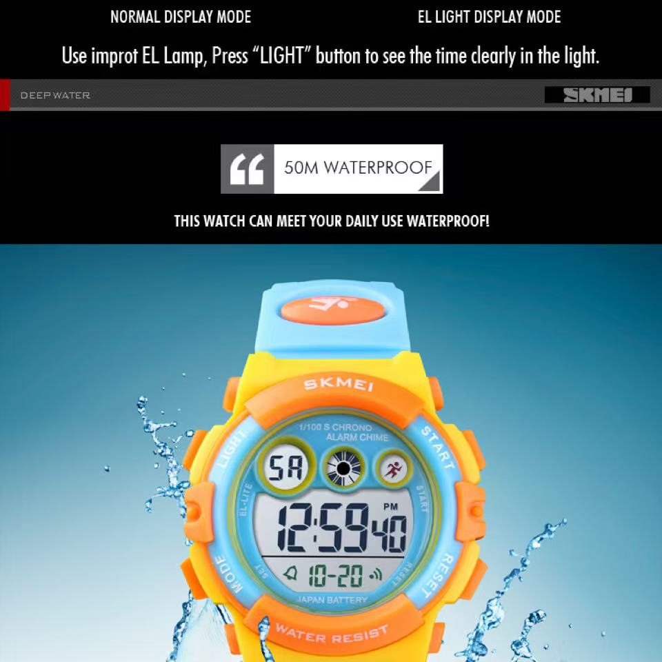 Girls Digital Sport Watch – Waterproof, LED Backlight, Stopwatch, Alarm, Fashion PU Strap (Ages 6+)