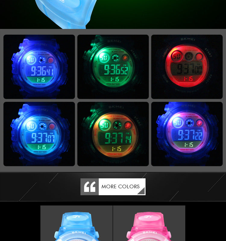 Girls Digital Sport Watch – Waterproof, LED Backlight, Stopwatch, Alarm, Fashion PU Strap (Ages 6+)