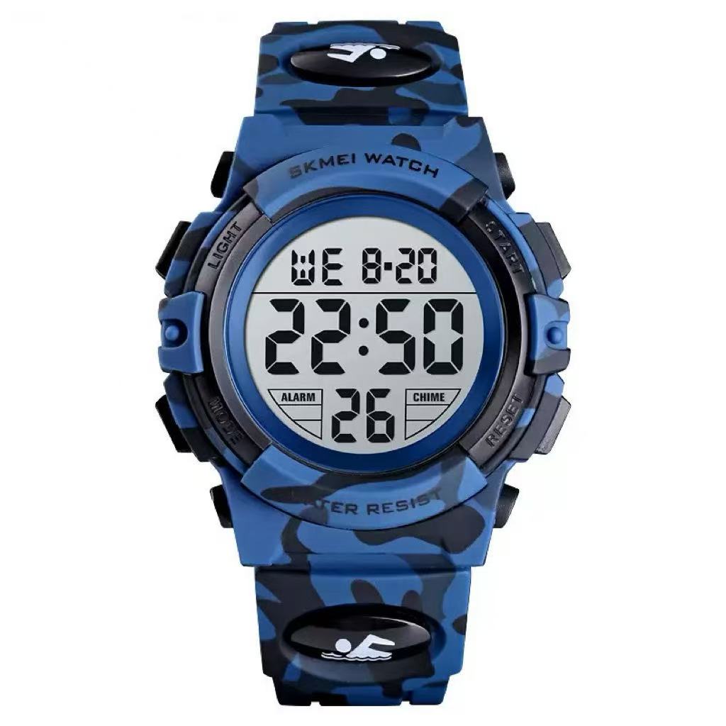 Boys Digital Sport Watch – Waterproof, LED Backlight, Alarm, Stopwatch, Date Display, Durable PU Strap