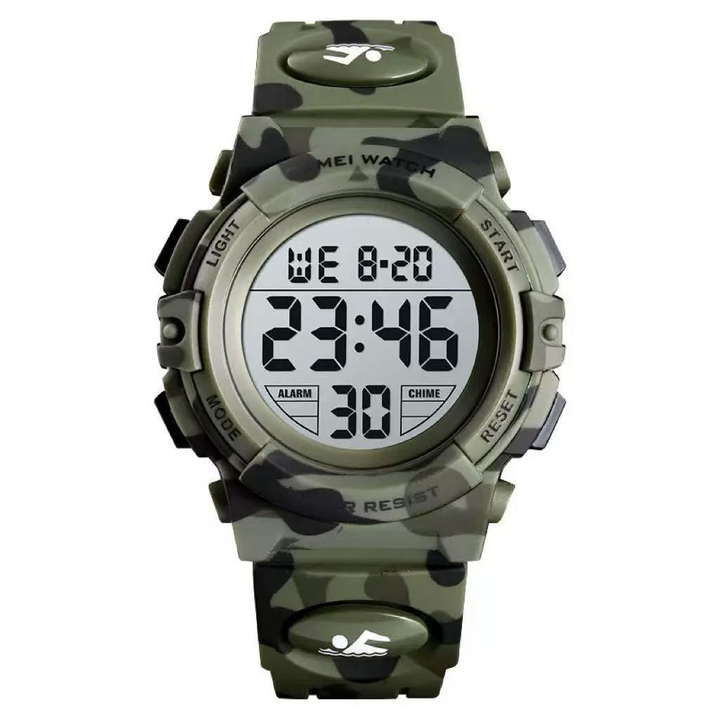 Boys Digital Sport Watch – Waterproof, LED Backlight, Alarm, Stopwatch, Date Display, Durable PU Strap