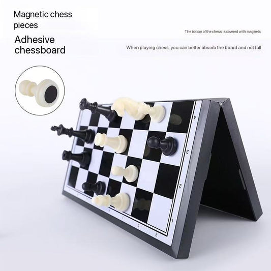 Large Portable Magnetic Chess Set – Folding 33cm International Chess Board Game for Kids & Adults with Storage Box