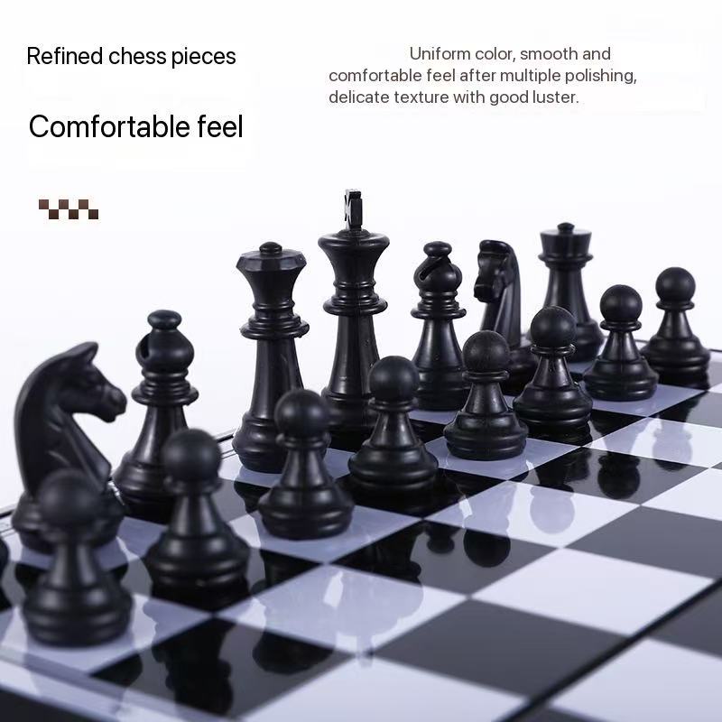 Large Portable Magnetic Chess Set – Folding 33cm International Chess Board Game for Kids & Adults with Storage Box