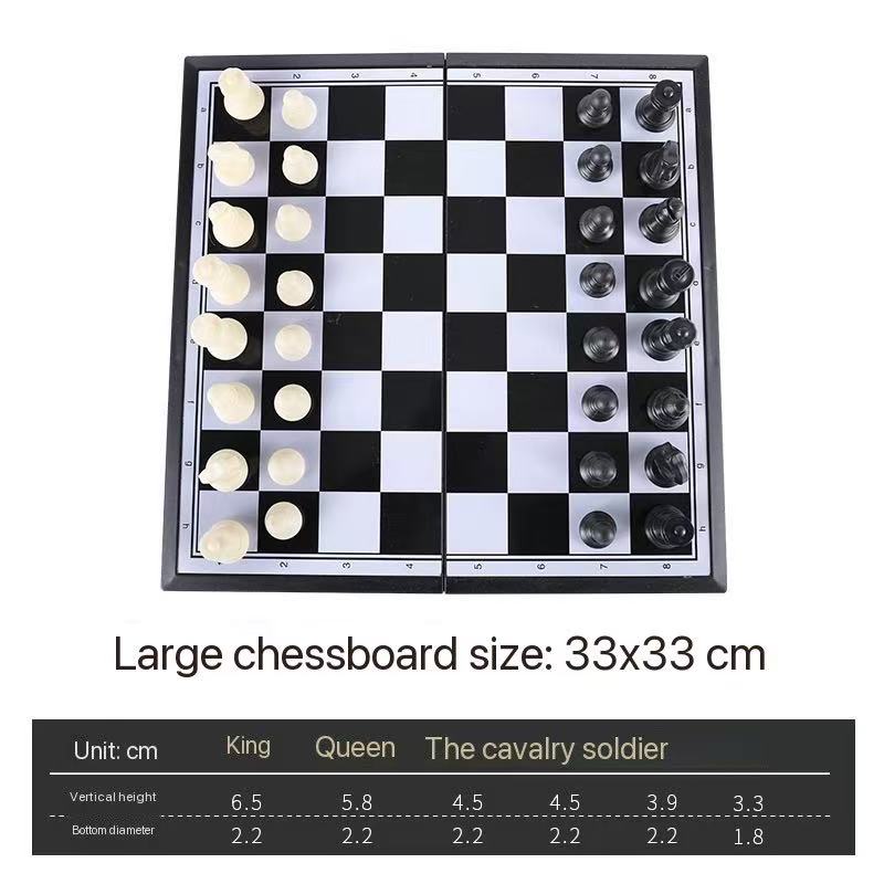 Large Portable Magnetic Chess Set – Folding 33cm International Chess Board Game for Kids & Adults with Storage Box