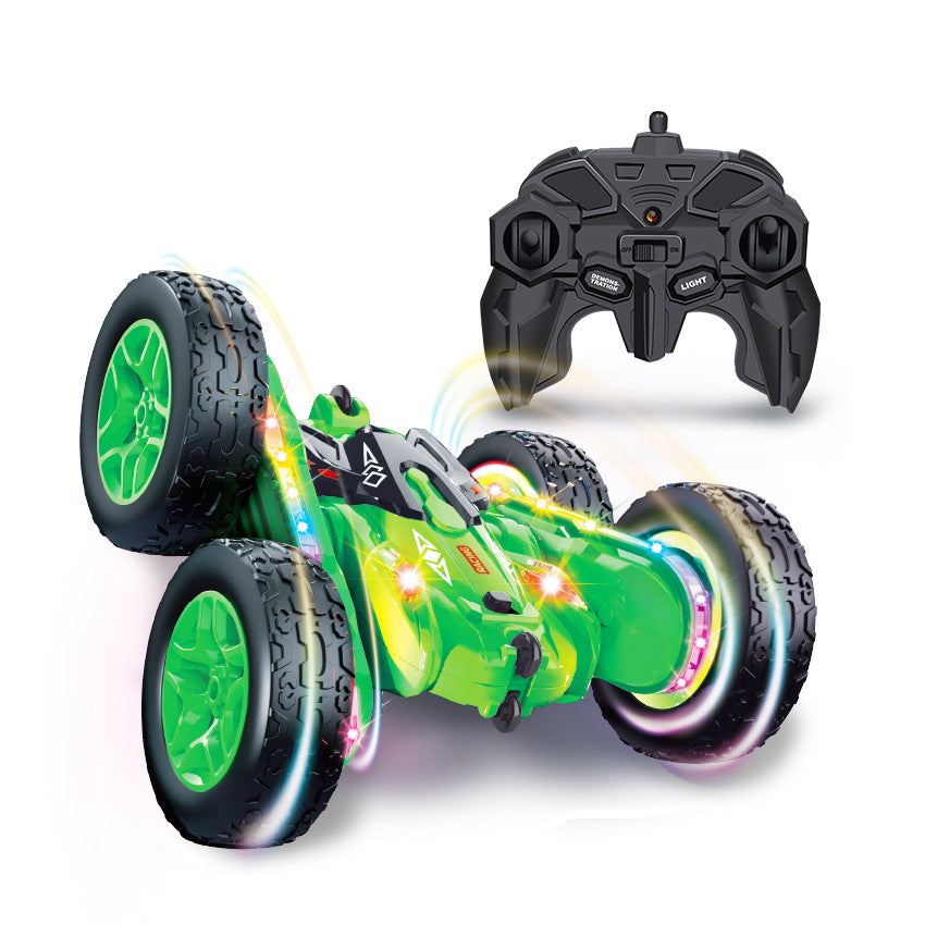 Remote Control Stunt Car with LED Lights – 360° Flips, Off-Road RC Toy for Kids, 50-Minute Playtime