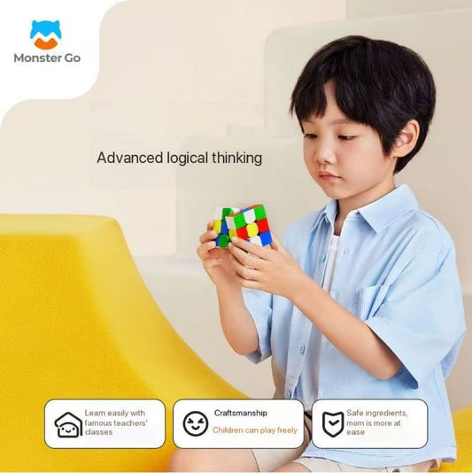 Monster Go 3x3 Magnetic Speed Cube – Smooth Turning, Stickerless, Magnetic Positioning, Perfect for Beginners and Intermediate Players