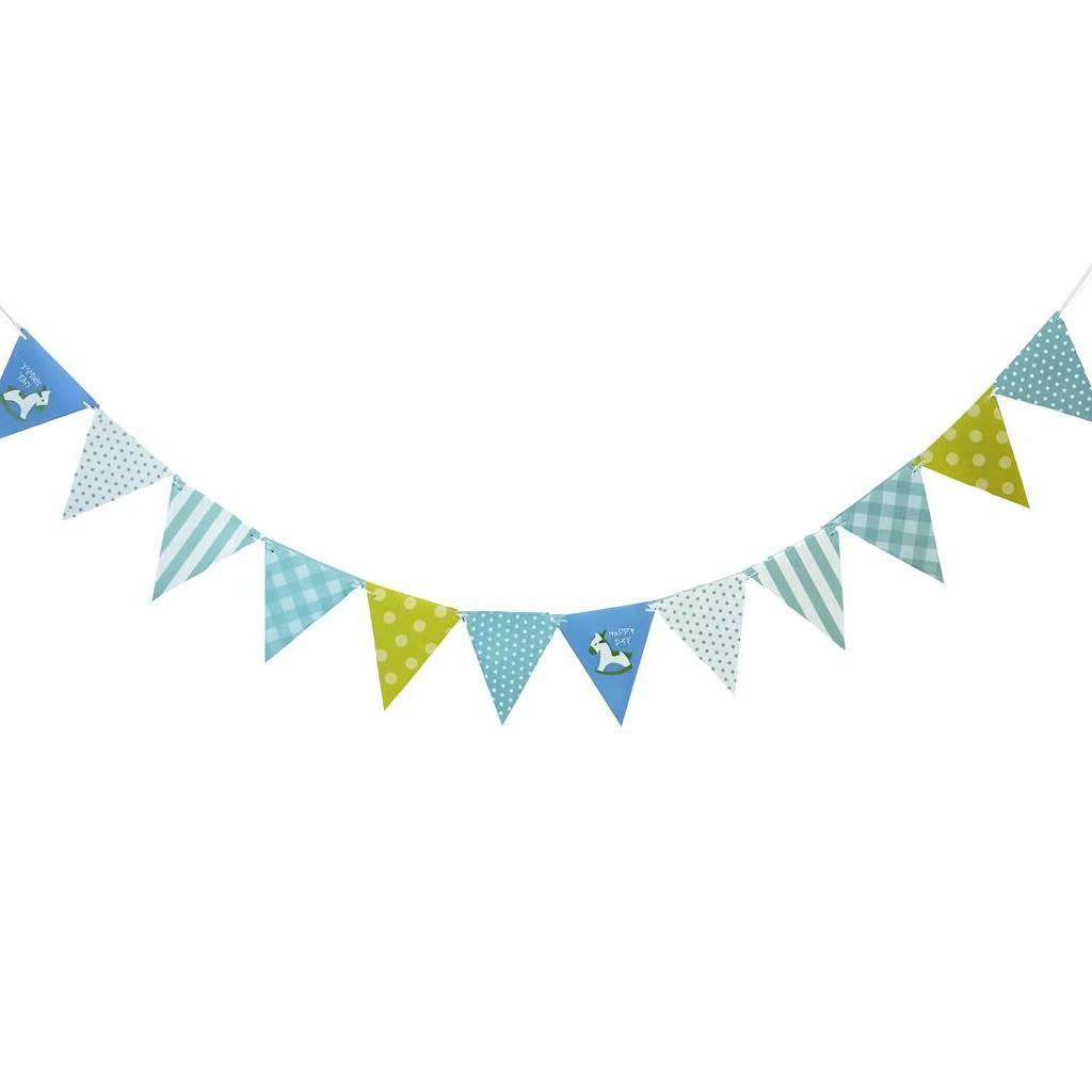 riangle Paper Bunting Banner – Party Garland Flags for Birthday, Baby Shower & Classroom Décor