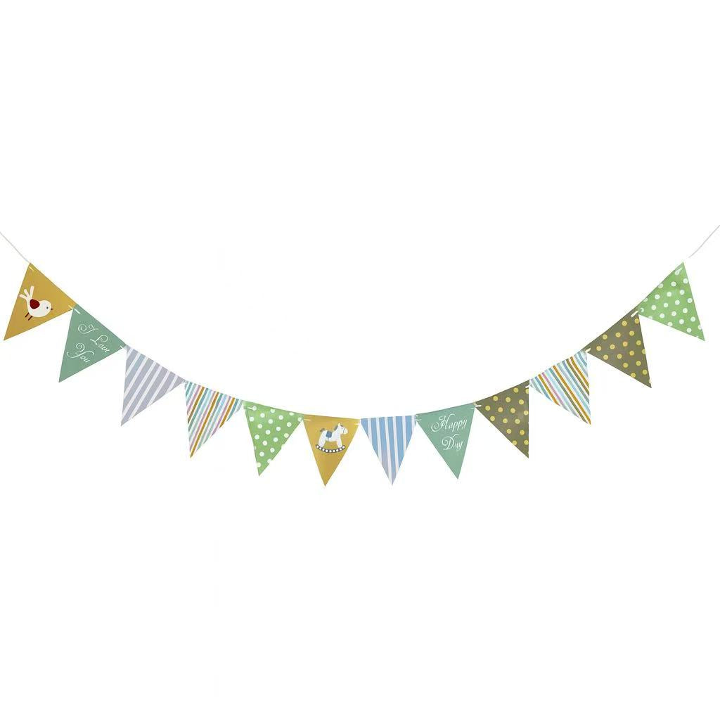 riangle Paper Bunting Banner – Party Garland Flags for Birthday, Baby Shower & Classroom Décor