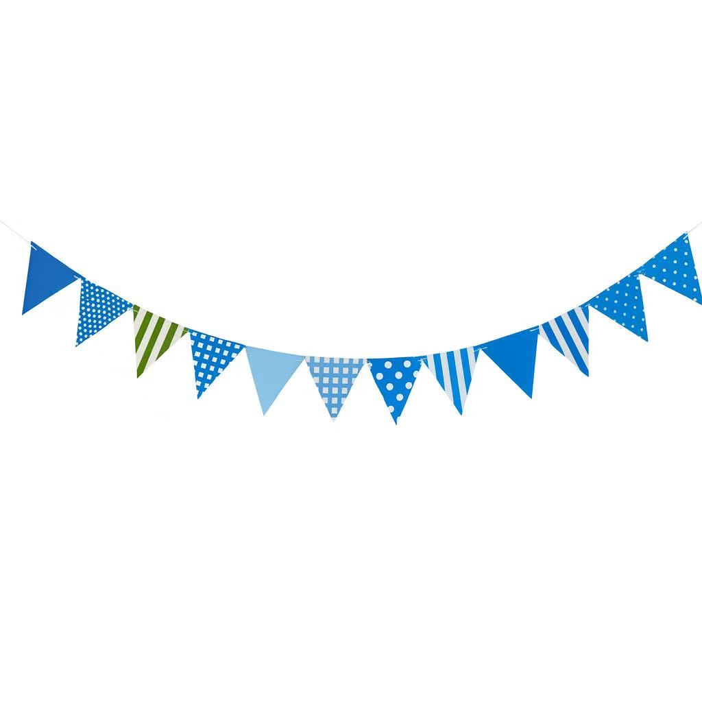 riangle Paper Bunting Banner – Party Garland Flags for Birthday, Baby Shower & Classroom Décor