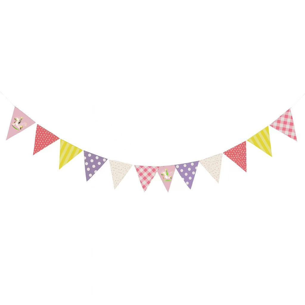 riangle Paper Bunting Banner – Party Garland Flags for Birthday, Baby Shower & Classroom Décor