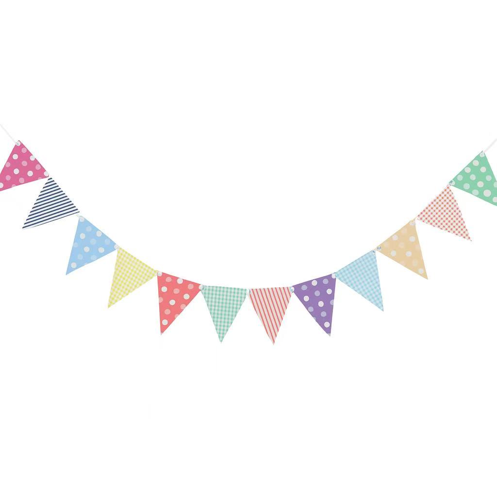riangle Paper Bunting Banner – Party Garland Flags for Birthday, Baby Shower & Classroom Décor