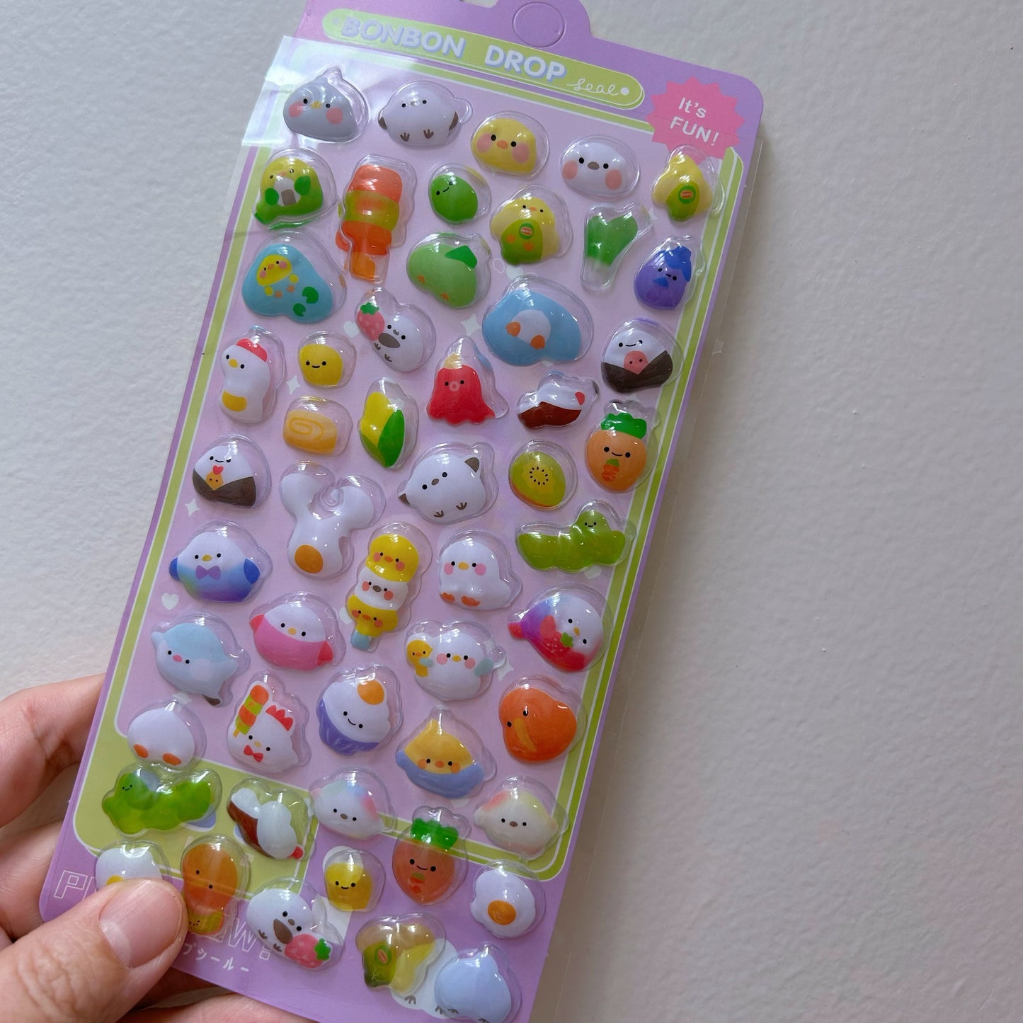 Cute 3D Puffy Stickers Sheet – Kawaii Animals & Sweets Bubble Stickers for Kids