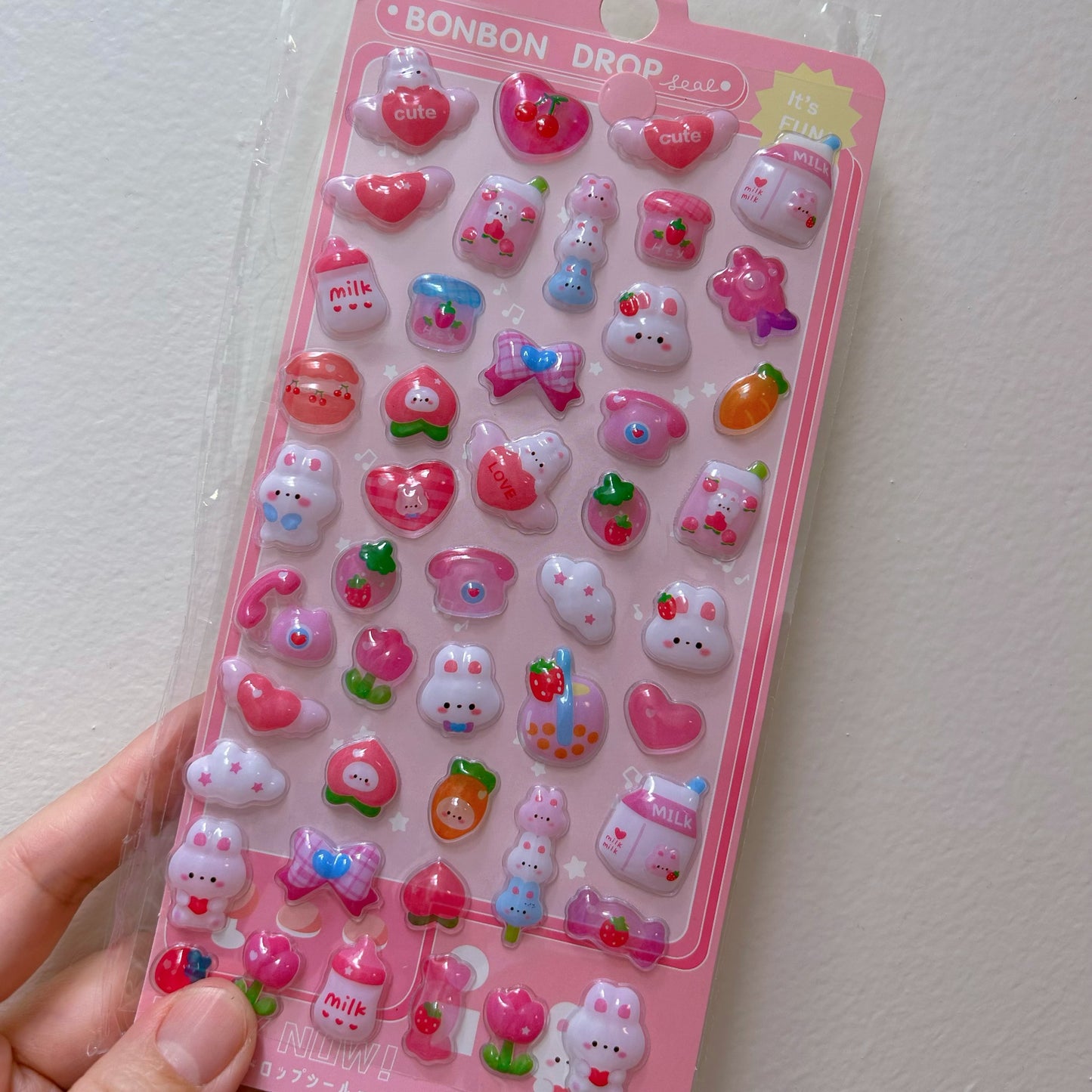 Cute 3D Puffy Stickers Sheet – Kawaii Animals & Sweets Bubble Stickers for Kids