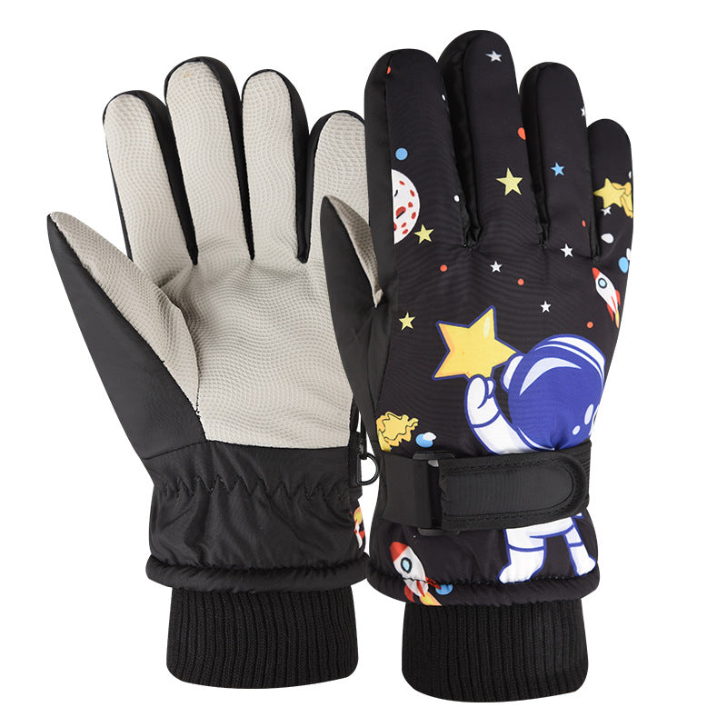 Boys Winter Ski Gloves Dinosaur &  astronaut