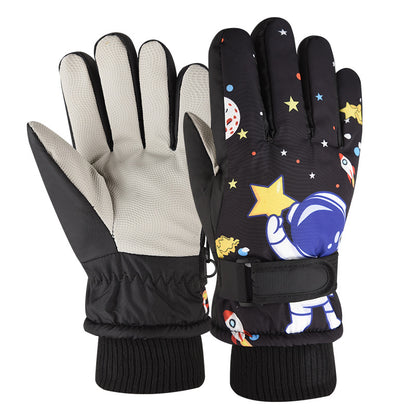 Boys Winter Ski Gloves Dinosaur &  astronaut