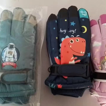 Boys Winter Ski Gloves Dinosaur &  astronaut