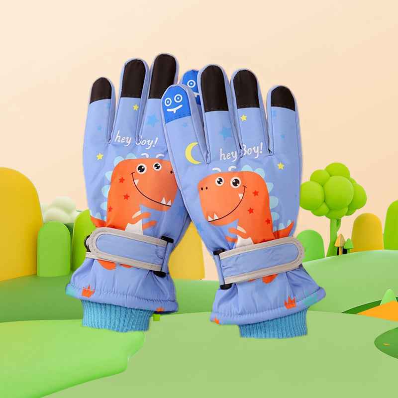 Boys Winter Ski Gloves Dinosaur &  astronaut