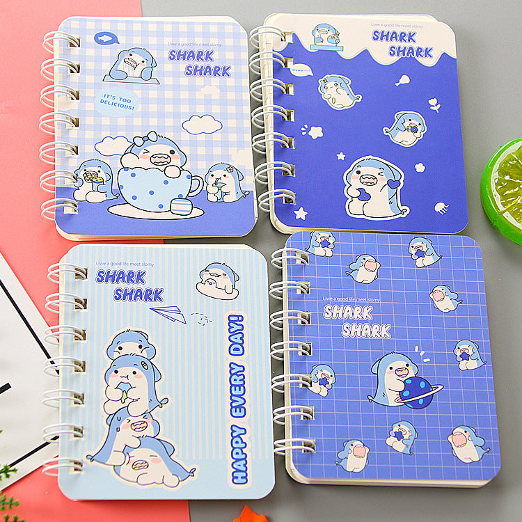 A7 Mini Spiral Notebook – Cute Cartoon Cover, 80 Pages, Pocket Size Journal for Kids & School