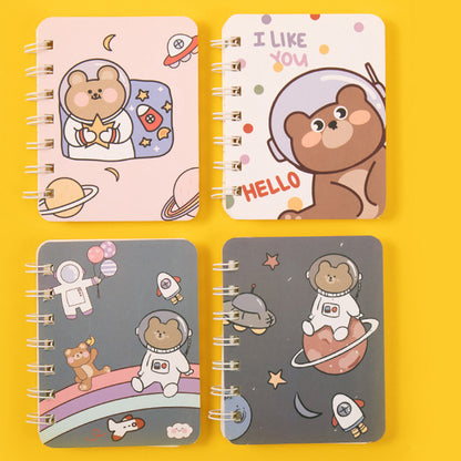 A7 Mini Spiral Notebook – Cute Cartoon Cover, 80 Pages, Pocket Size Journal for Kids & School