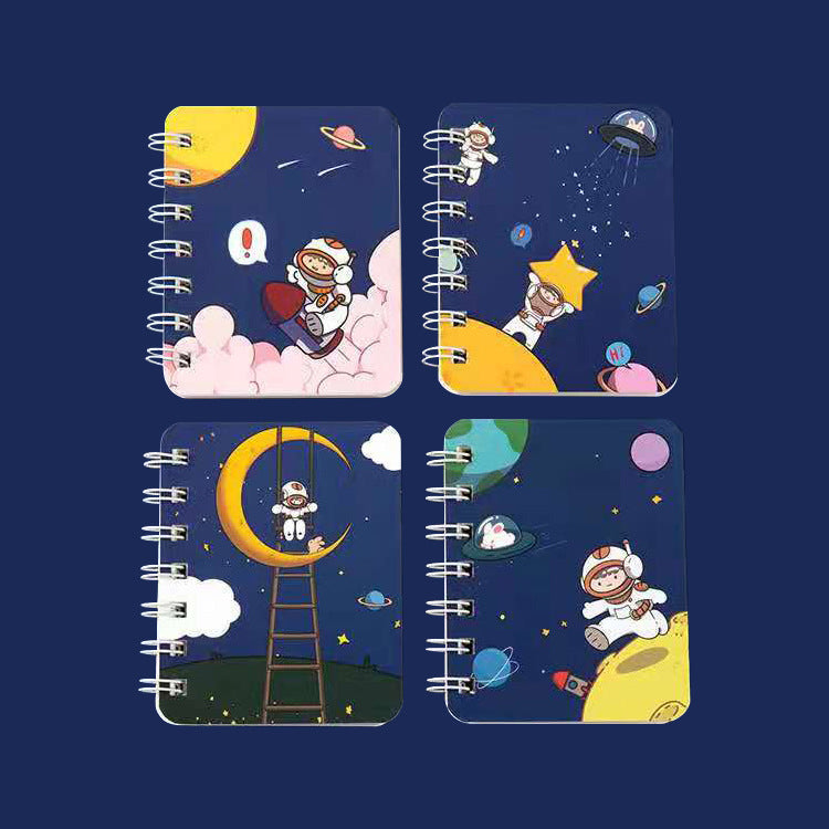 A7 Mini Spiral Notebook – Cute Cartoon Cover, 80 Pages, Pocket Size Journal for Kids & School