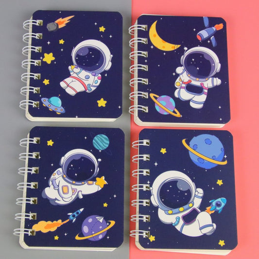 A7 Mini Spiral Notebook – Cute Cartoon Cover, 80 Pages, Pocket Size Journal for Kids & School