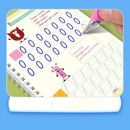 Magic Groove Reusable Handwriting Practice Copybook Set (4 Books with Pen and Refills)