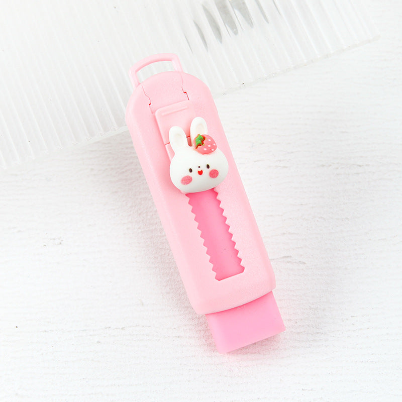 Push Button Retractable Eraser – Cute Animal Pencil Eraser for School