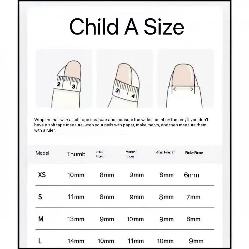 Handmade Kids Press-On Nails Gift Box | 3D Cartoon & Crystal Designs | Full Nail Kit for Girls