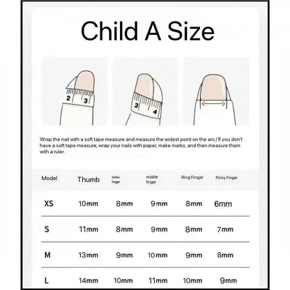 Handmade Kids Press-On Nails Gift Box | 3D Cartoon & Crystal Designs | Full Nail Kit for Girls
