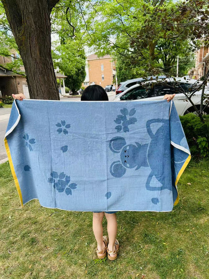 Large Cartoon Bath Towel for Kids – Soft 140x70cm Animal Pattern Beach Towel