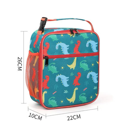 Kids Lunch Bag with Cartoon Prints – Waterproof Lunch Box for School & Travel