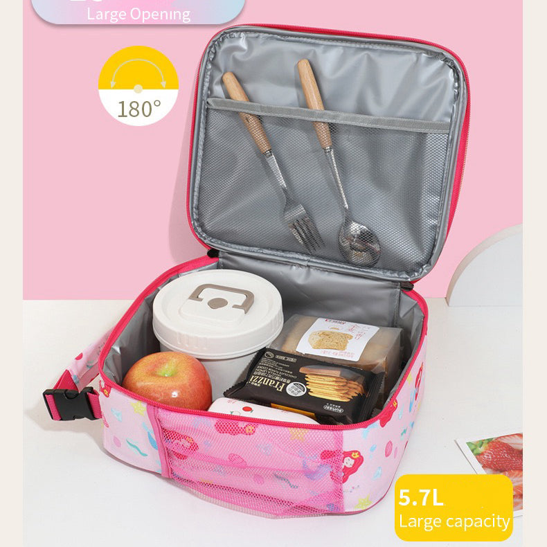 Kids Lunch Bag with Cartoon Prints – Waterproof Lunch Box for School & Travel