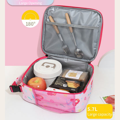 Kids Lunch Bag with Cartoon Prints – Waterproof Lunch Box for School & Travel