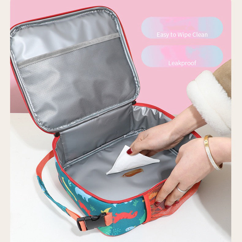 Kids Lunch Bag with Cartoon Prints – Waterproof Lunch Box for School & Travel