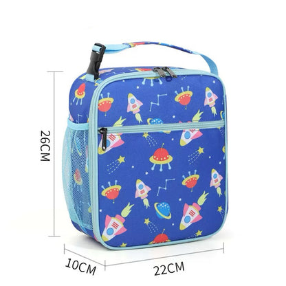 Kids Lunch Bag with Cartoon Prints – Waterproof Lunch Box for School & Travel