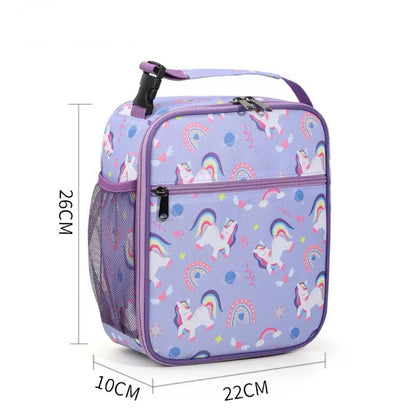 Kids Lunch Bag with Cartoon Prints – Waterproof Lunch Box for School & Travel