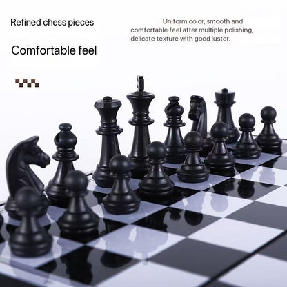 Large Portable Magnetic Chess Set – Folding 33cm International Chess Board Game for Kids & Adults with Storage Box