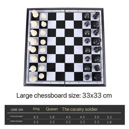 Large Portable Magnetic Chess Set – Folding 33cm International Chess Board Game for Kids & Adults with Storage Box
