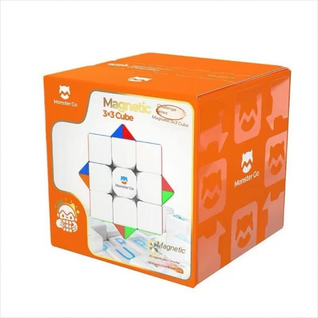 Monster Go 3x3 Magnetic Speed Cube – Smooth Turning, Stickerless, Magnetic Positioning, Perfect for Beginners and Intermediate Players