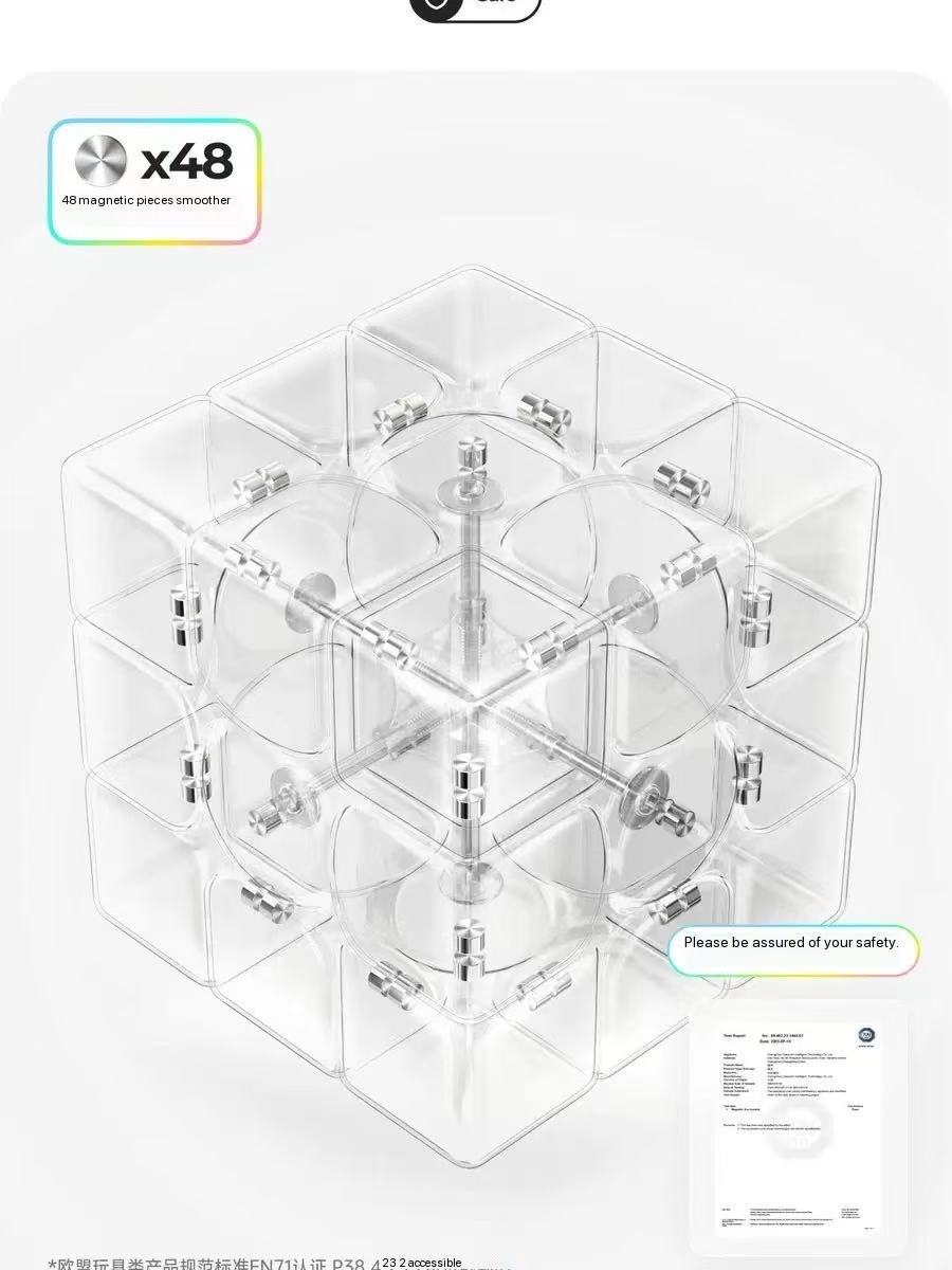 Monster Go 3x3 Magnetic Speed Cube – Smooth Turning, Stickerless, Magnetic Positioning, Perfect for Beginners and Intermediate Players