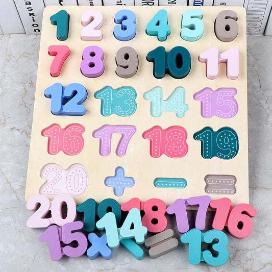 Montessori Wooden Alphabet & Number Puzzle Board | Educational Toys | Early Learning Math