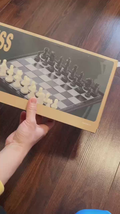 Magnetic Foldable Chess Set 33x33cm Portable Board Game