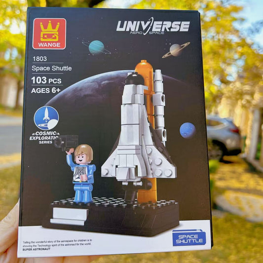 Rocket Shuttle Building Blocks Set — 76 PCS STEM Construction Toy (Ages 6+)