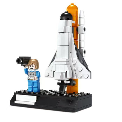 Rocket Shuttle Building Blocks Set — 76 PCS STEM Construction Toy (Ages 6+)