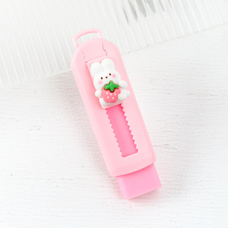 Push Button Retractable Eraser – Cute Animal Pencil Eraser for School