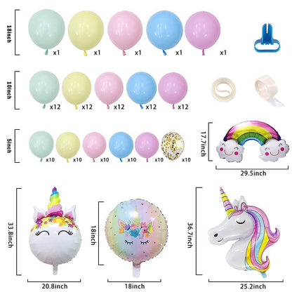 Unicorn Rainbow Balloon Kit for Birthday Party Decoration