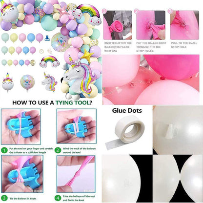 Unicorn Rainbow Balloon Kit for Birthday Party Decoration