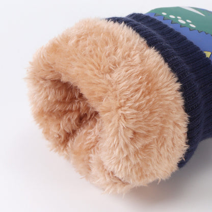 Cute Dino Kids Winter Mittens – Waterproof, Windproof, Warm Fleece Gloves for Toddlers & Children